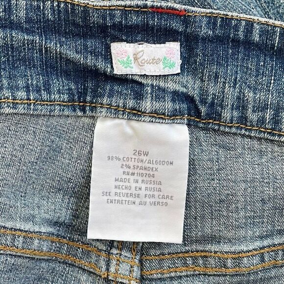 Vintage 80’s Wide Leg Crop Jeans High Waist Route 66 Sz 26 - Picture 9 of 11